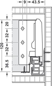 Matrix Box S, комплект ящика, 35 кг, серый, 120x400 мм, soft-close